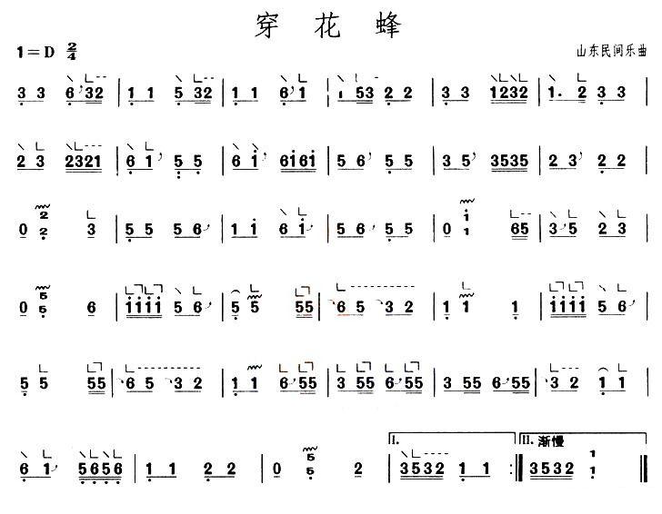 穿花蜂（【上海筝会】考级一级曲目）古筝曲谱（图1）