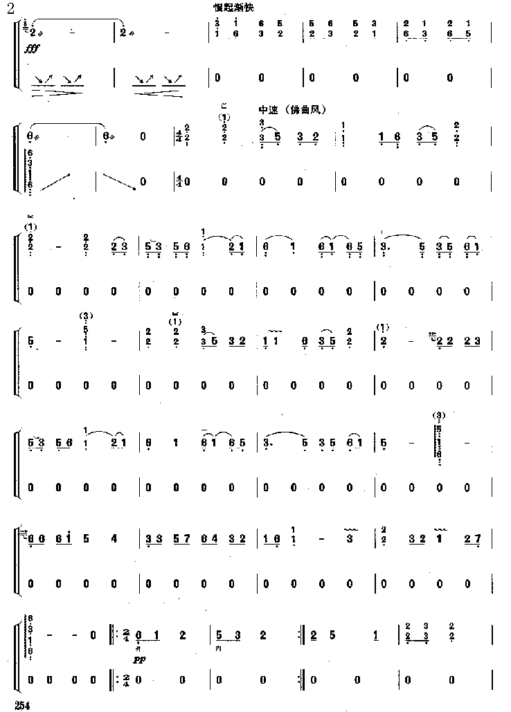 驱鳄古筝曲谱（图2）