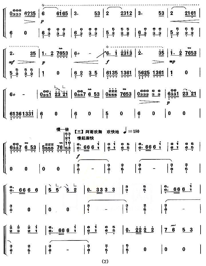 彝族舞曲（【上海筝会】考级六级曲目）古筝曲谱（图2）