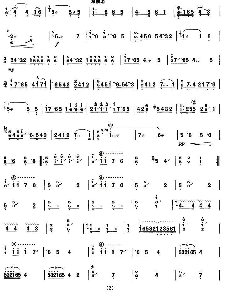 秦桑曲（【上海筝会】考级七级曲目）古筝曲谱（图2）