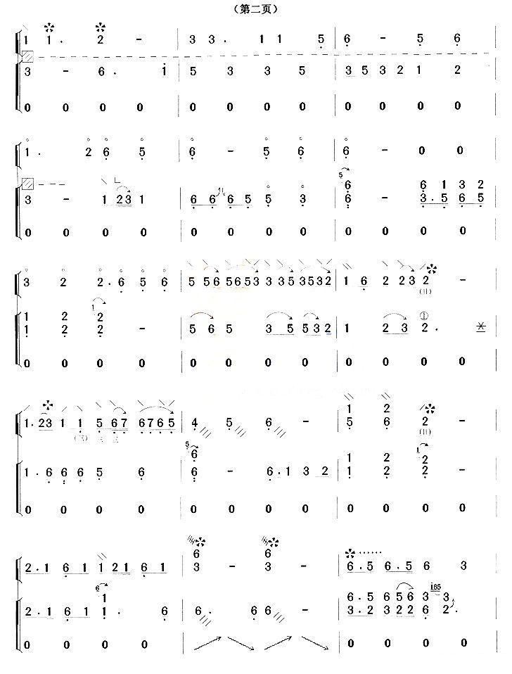 阳关三叠（傅华强、沙里品编曲版）古筝曲谱（图2）