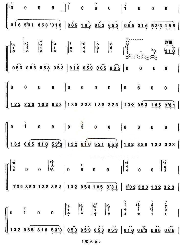 黔中赋（【上海筝会】考级九级曲目）古筝曲谱（图6）