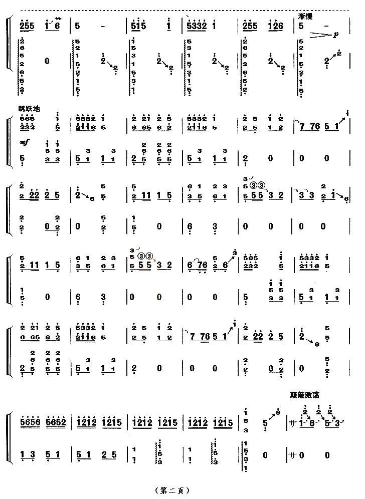 东海渔歌（【上海筝会】考级九级曲目）古筝曲谱（图2）