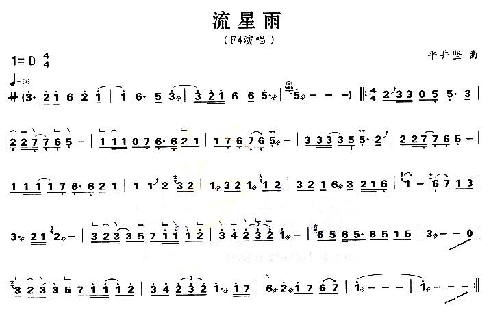 流星雨古筝曲谱（图1）