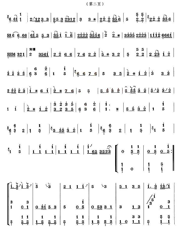 湘音（筝齐奏）古筝曲谱（图2）