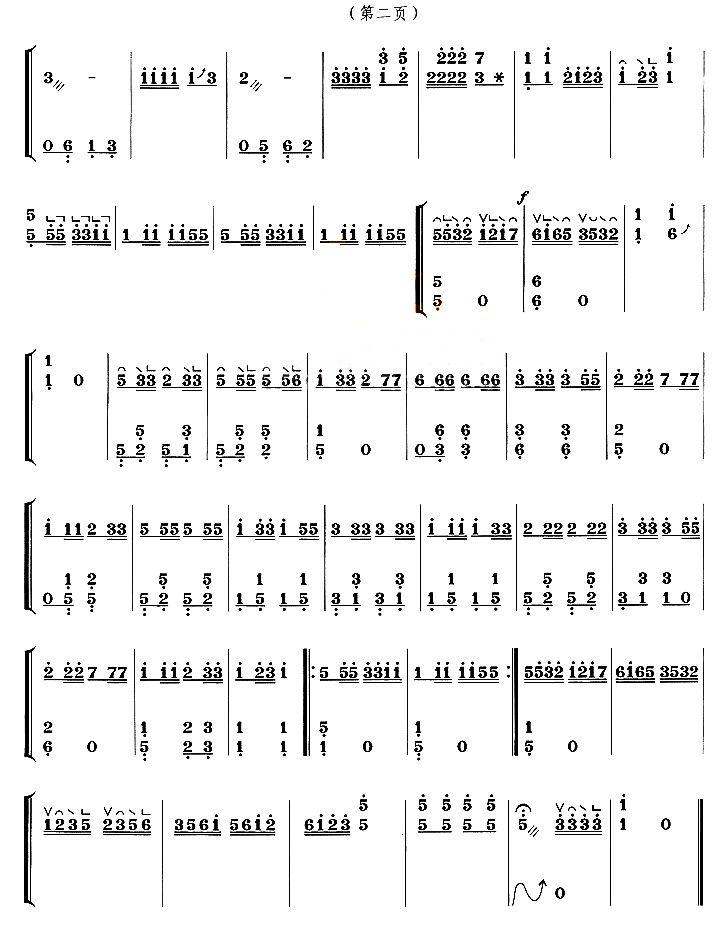 快乐的百灵鸟古筝曲谱（图2）