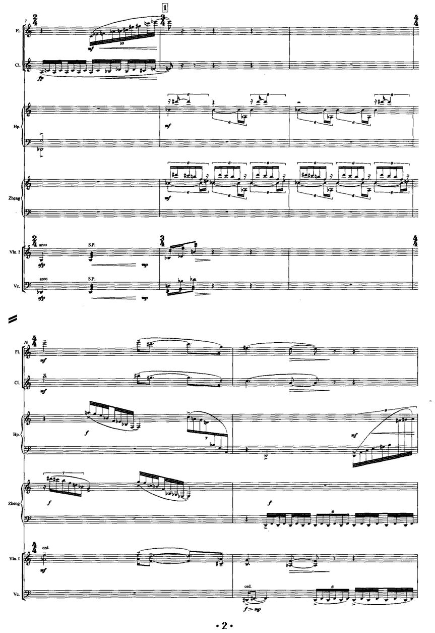 巴松错（古筝+室内乐）古筝曲谱（图2）