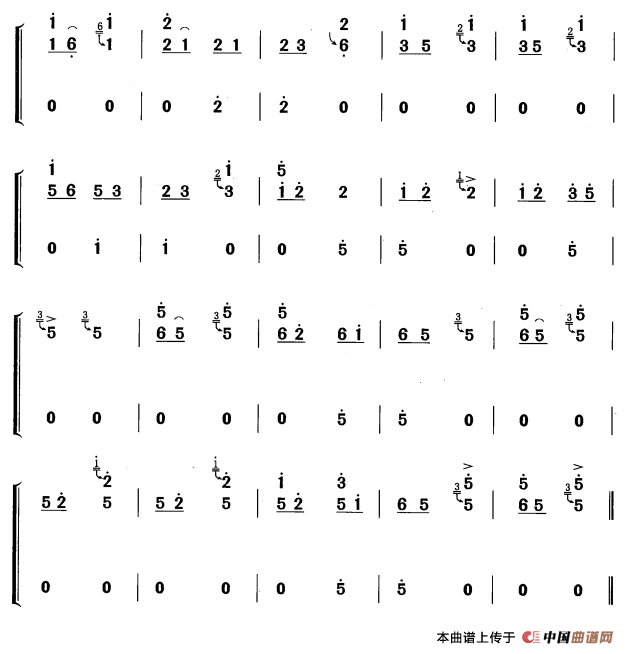 拉祜调（黄梅改编版）古筝曲谱（图2）