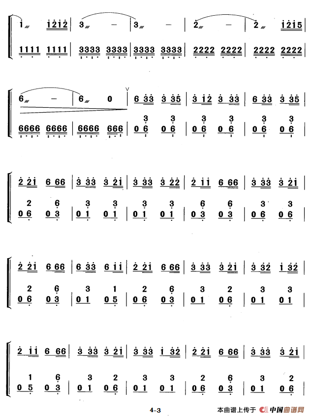 放马山歌（黄梅改编版）古筝曲谱（图3）