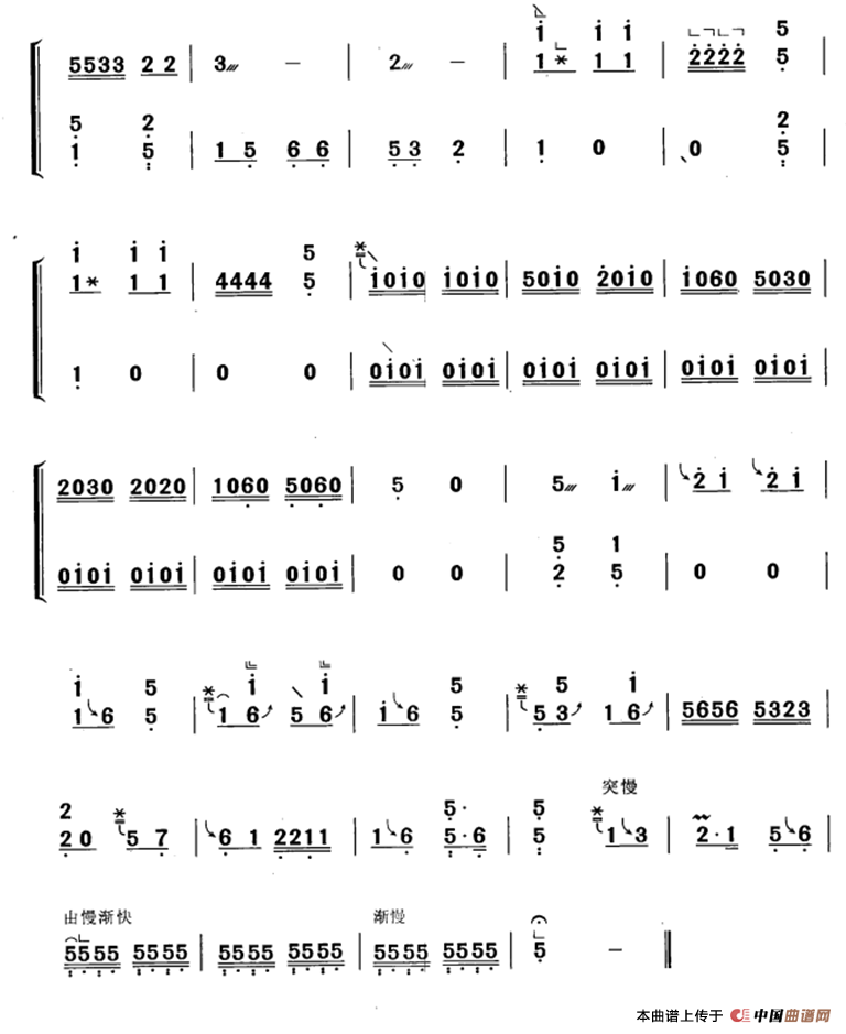 麻雀调（黄梅改编版）古筝曲谱（图2）