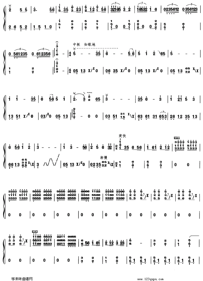钢水奔流古筝曲谱（图2）