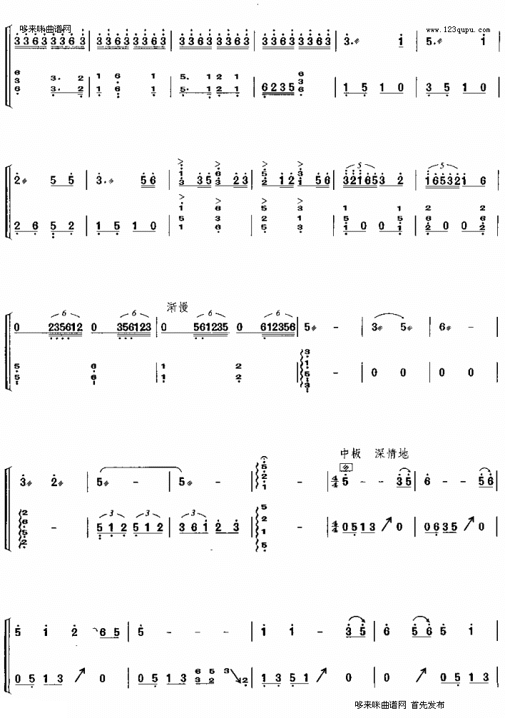 钢水奔流古筝曲谱（图2）
