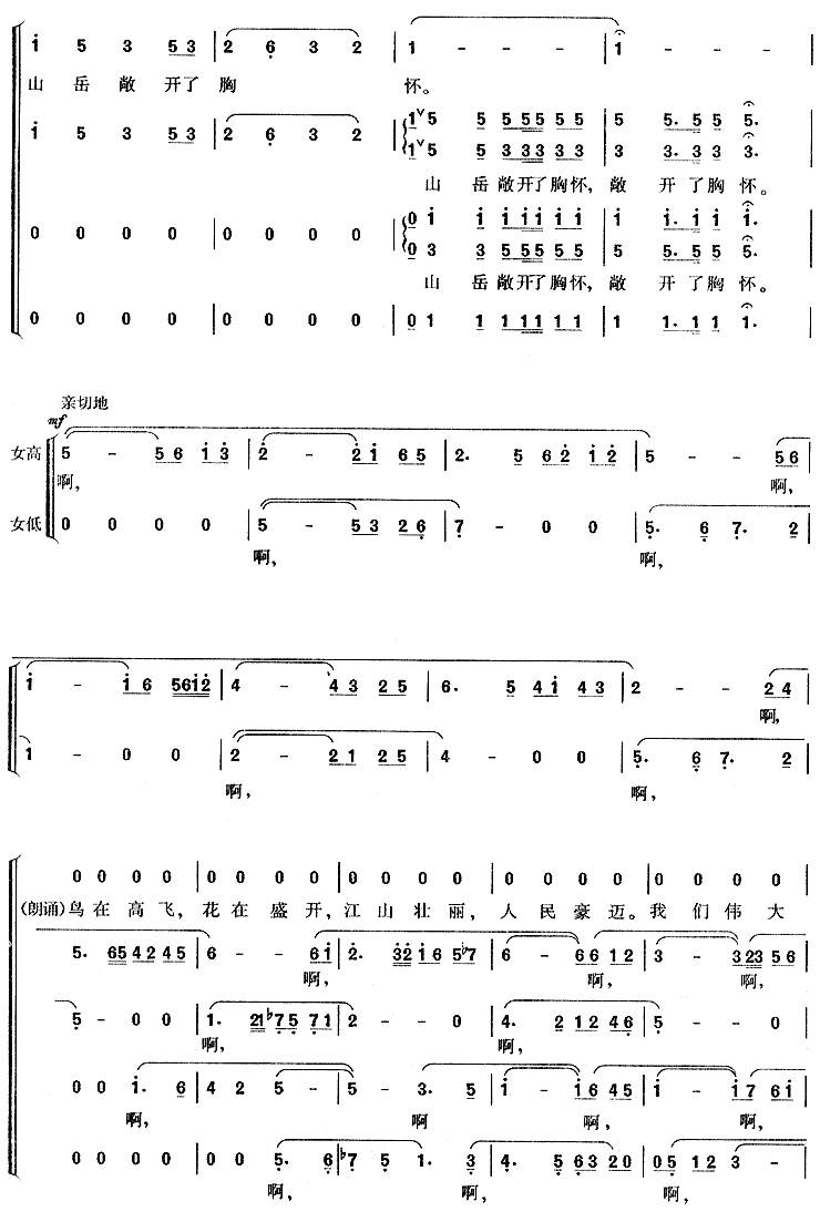 祖国颂合唱曲谱（图2）