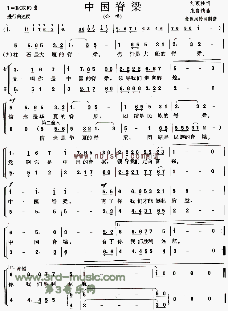 中国脊梁[合唱曲谱]合唱曲谱（图1）