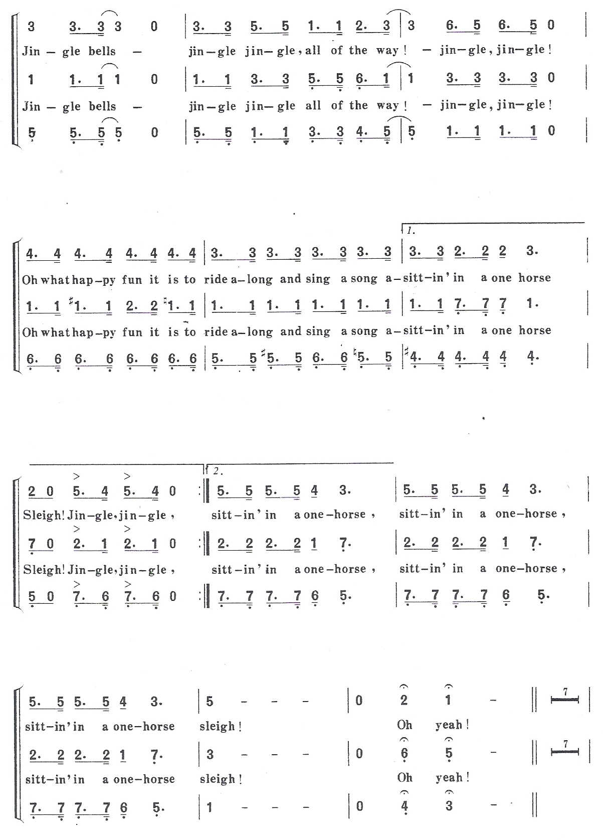 铃儿响叮当变奏（合唱）第四页合唱曲谱（图1）