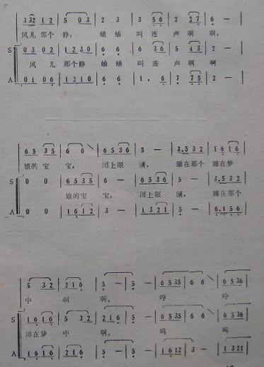 摇篮曲（合唱）（东北民歌）合唱曲谱（图6）