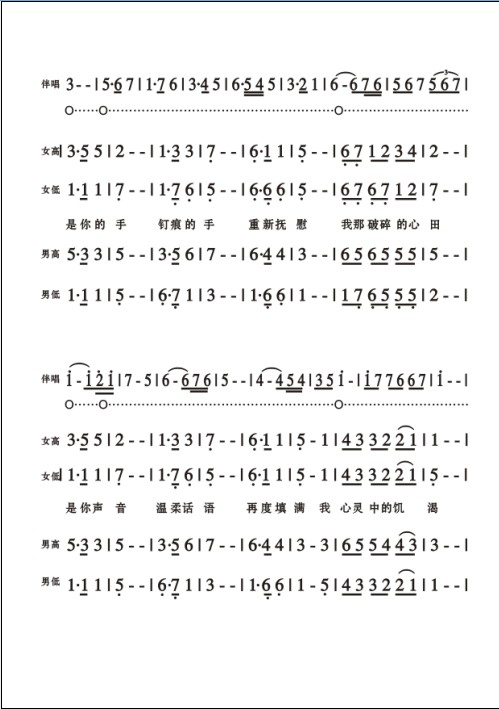 合唱版 那双看不见的手合唱曲谱（图2）