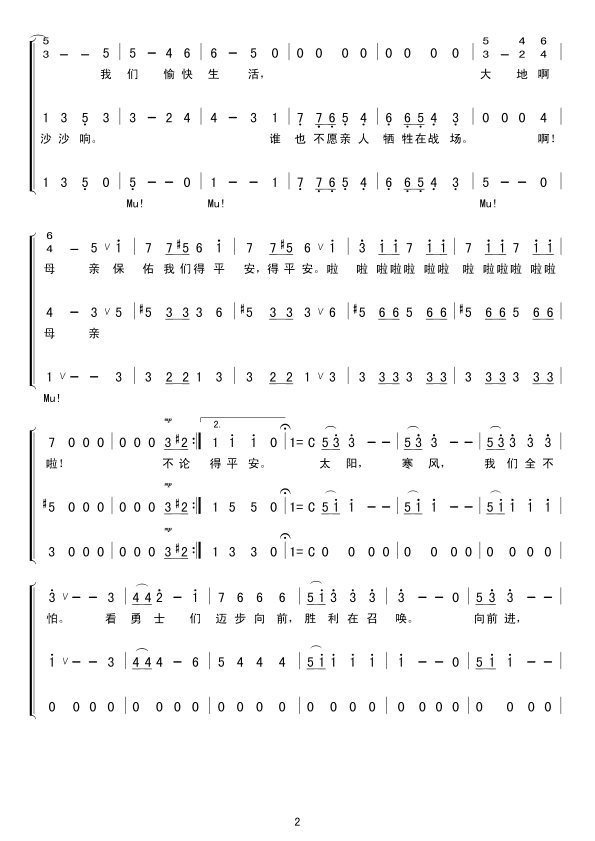 拉德斯基进行曲(合唱)合唱曲谱（图2）