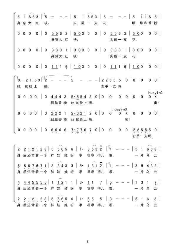 回娘家（男声小合唱）合唱曲谱（图2）