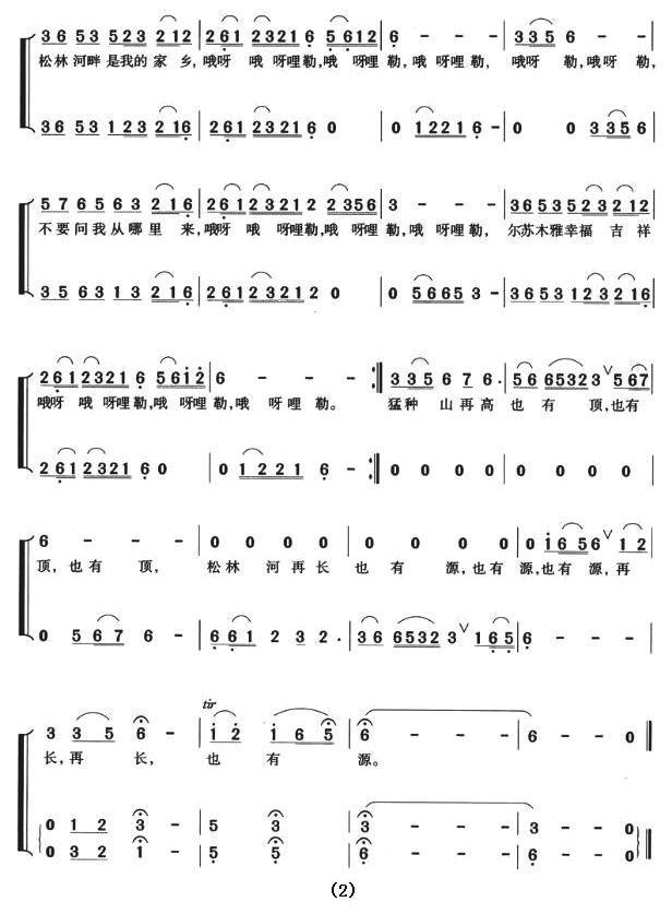 尔苏·木雅幸福吉祥（女声组合唱）合唱曲谱（图2）