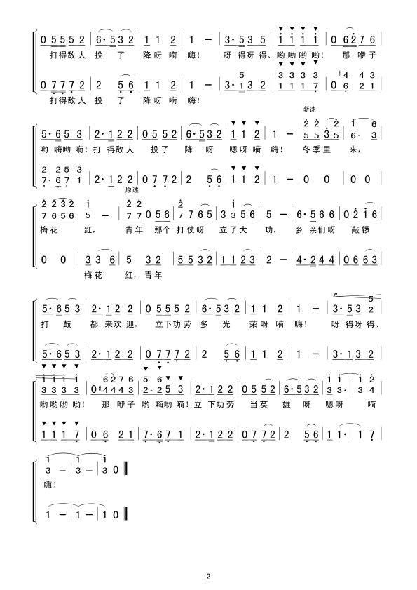 青年参军（女声小合唱）合唱曲谱（图2）