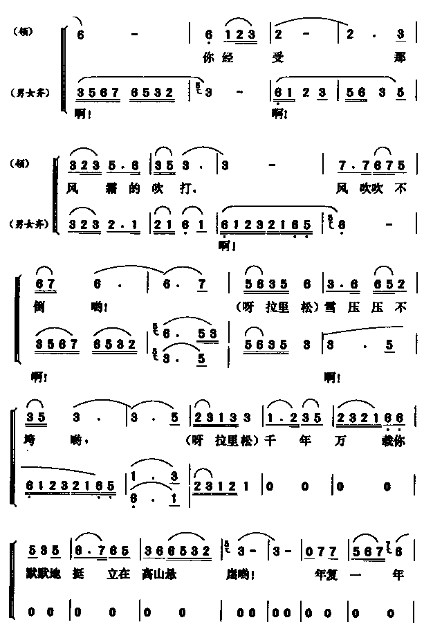 雪莲花赞（领唱 合唱）合唱曲谱（图2）