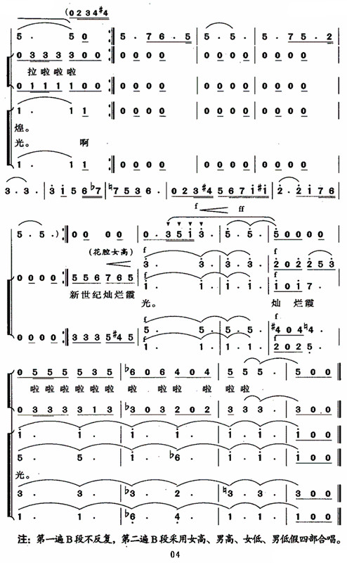 世纪霞光（合唱）合唱曲谱（图4）