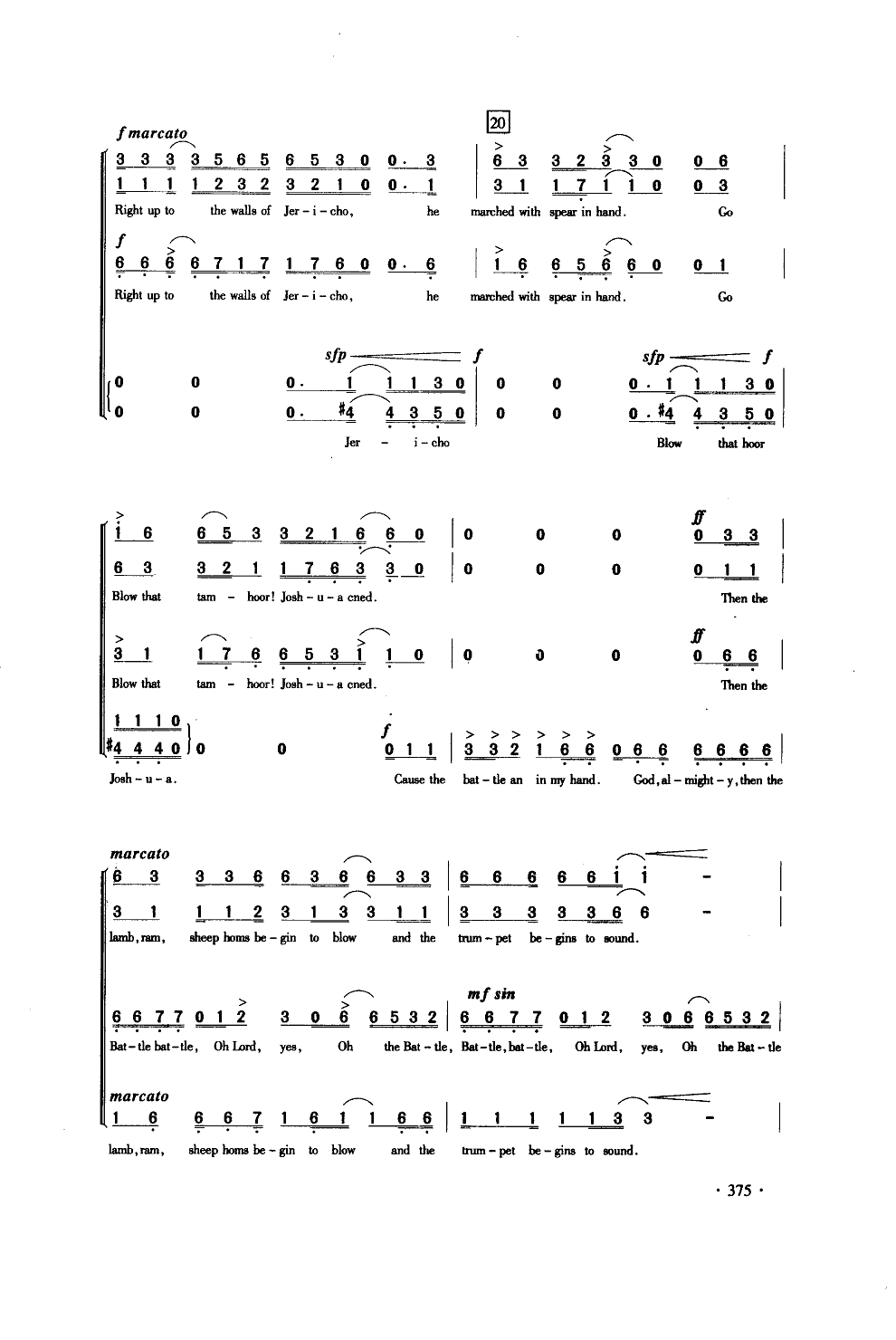 杰里科之役(合唱)(简谱)合唱曲谱（图4）