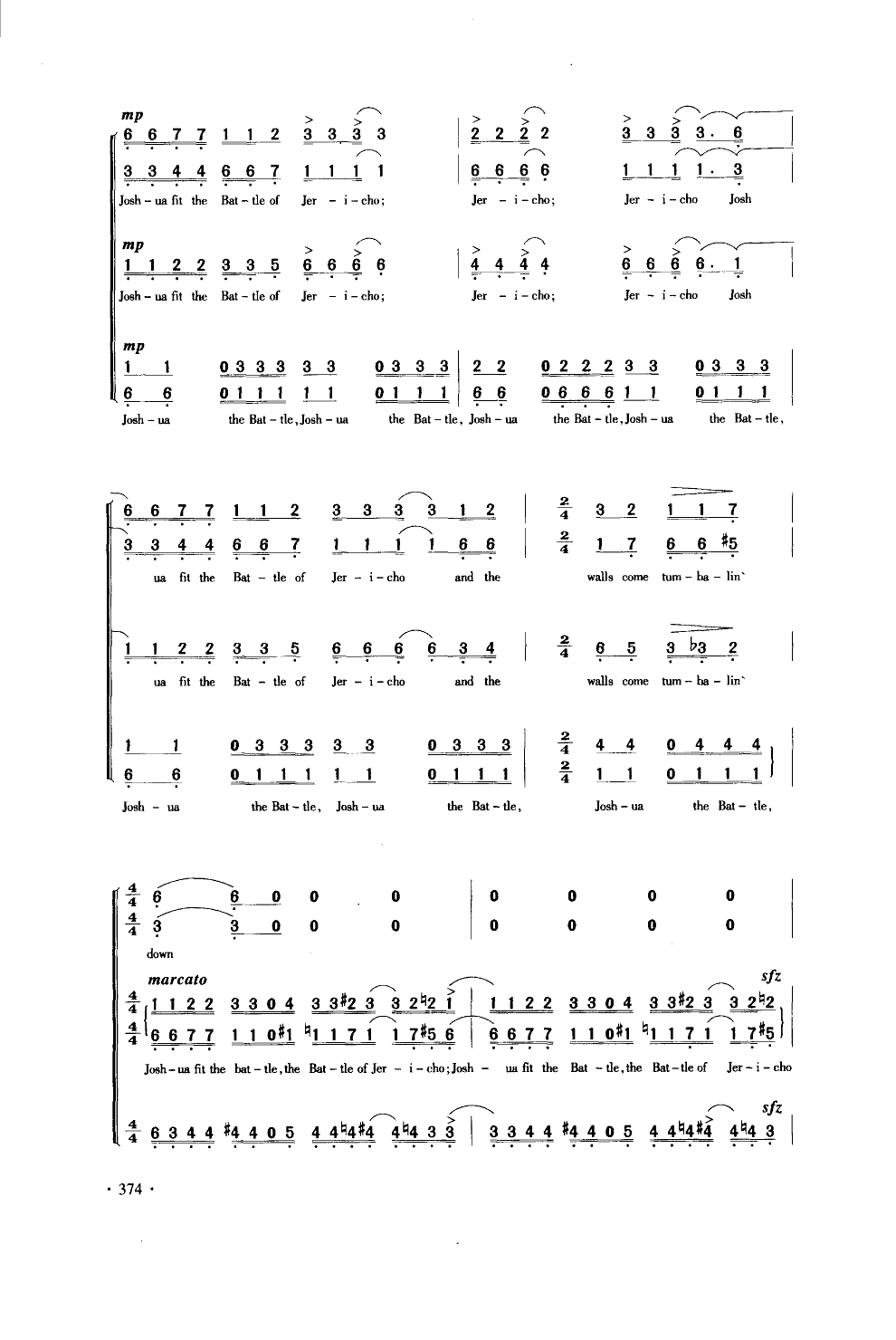 杰里科之役(合唱)(简谱)合唱曲谱（图3）