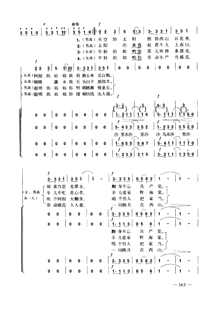 阿细跳月(合唱)合唱曲谱（图2）