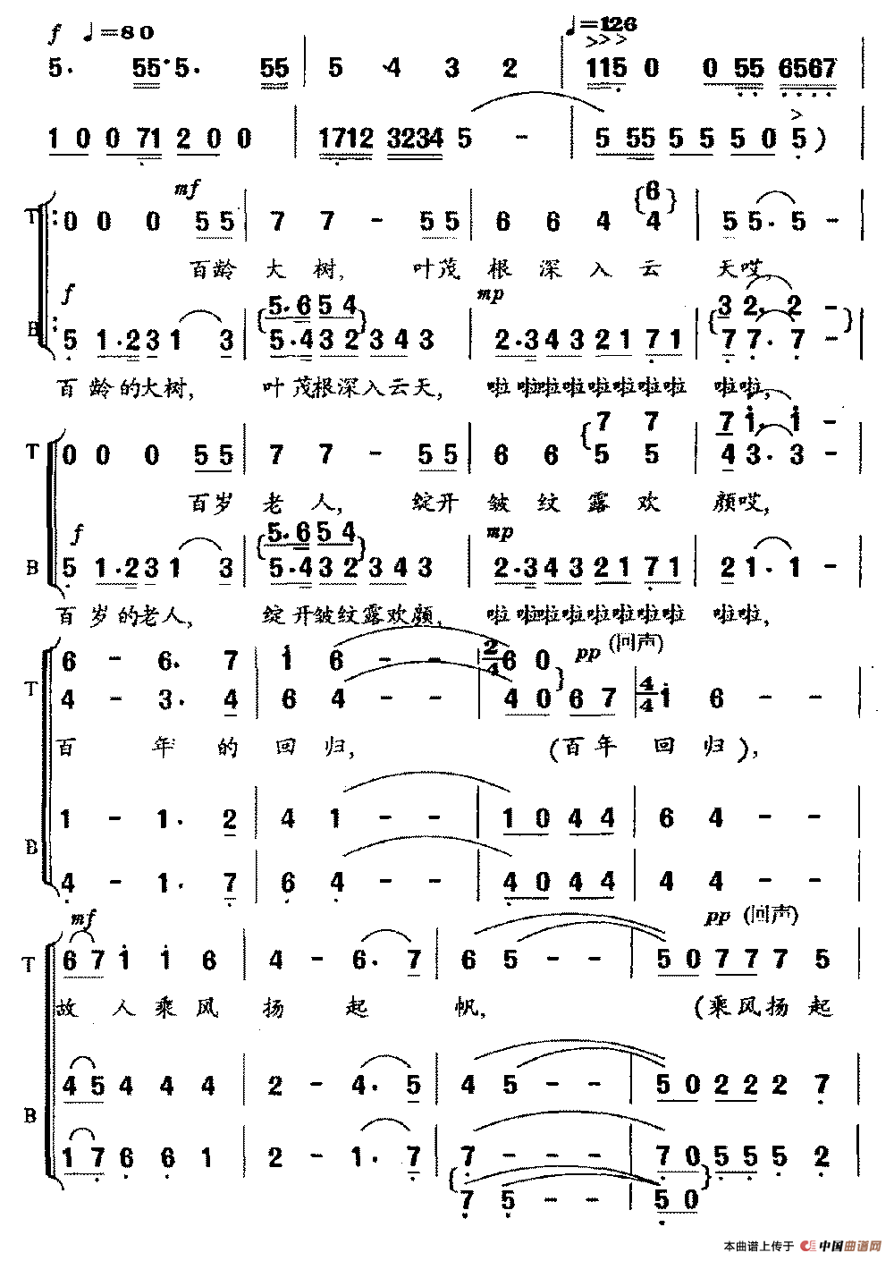 百年合唱曲谱（图2）