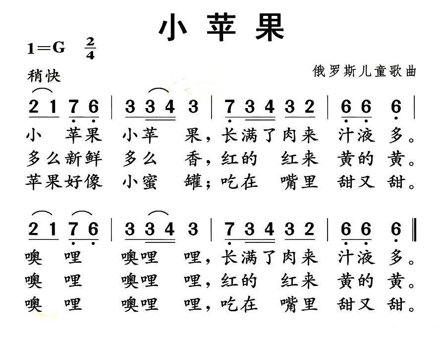 小苹果(儿童歌曲)」歌谱简谱查看提示1,点击图片可以打开当前曲谱图片