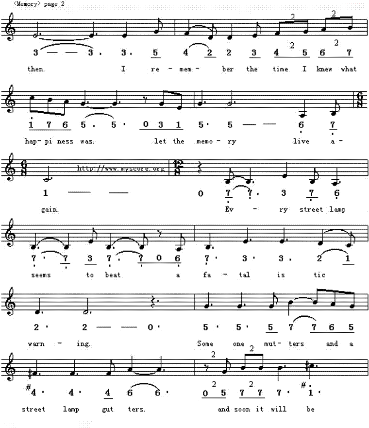 钢琴谱(分页)[音乐剧《猫》]简谱(图2)