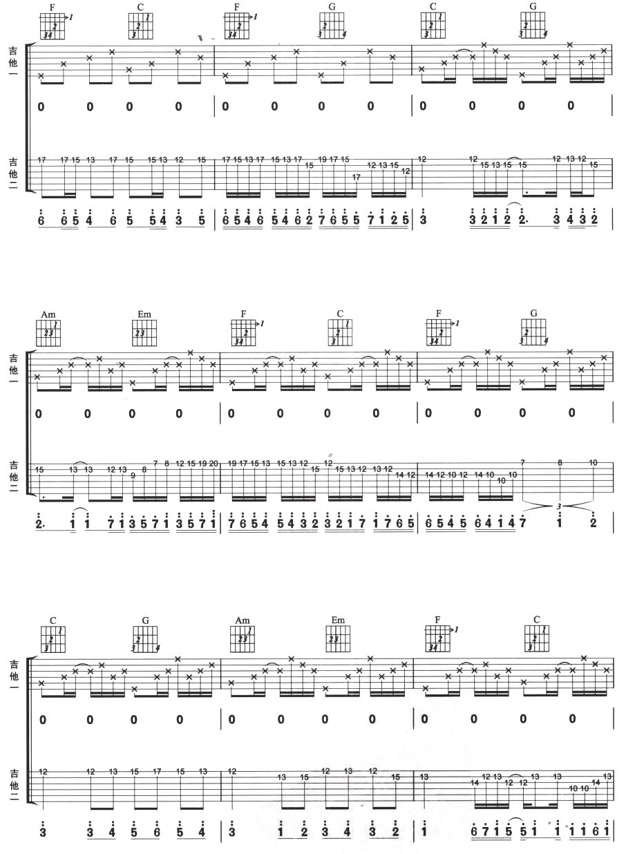 卡农(双吉他)吉他谱（图5）