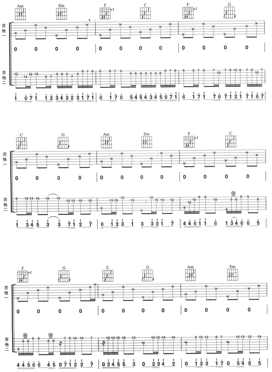 卡农(双吉他)吉他谱（图4）