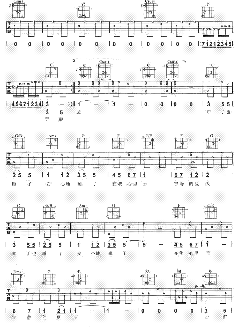 宁夏吉他谱（图2）