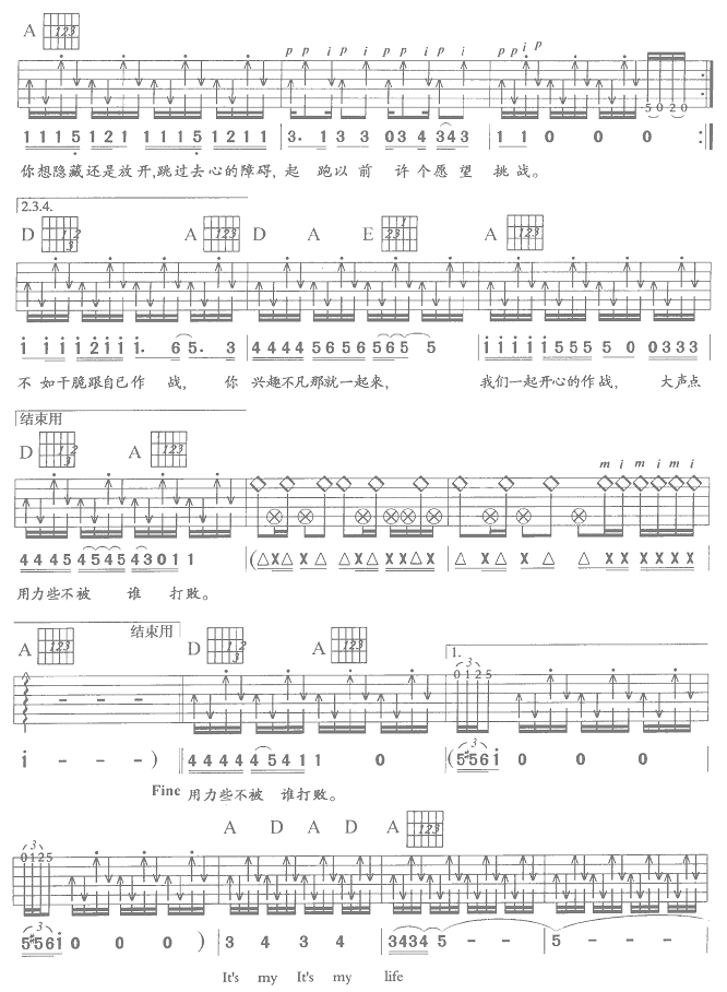 作战（吉他弹唱）吉他谱（图2）