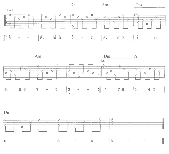 绿袖子吉他谱（图2）