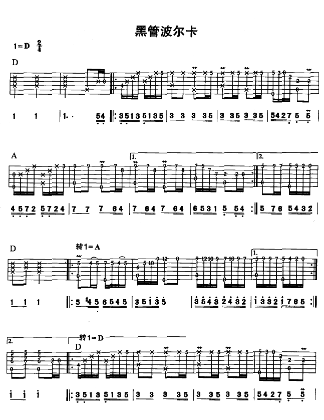 黑管波尔卡吉他谱（图1）