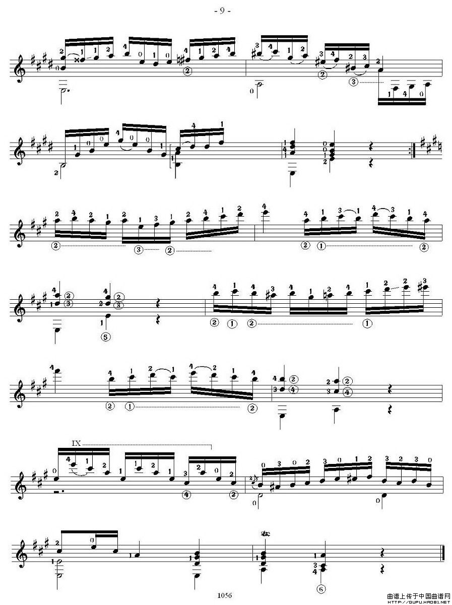 他雷加12首练习曲之5吉他谱（图2）