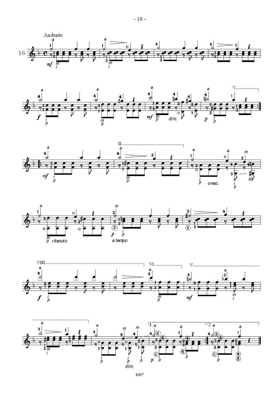 卡尔卡席25首练习曲之16——20吉他谱（图2）