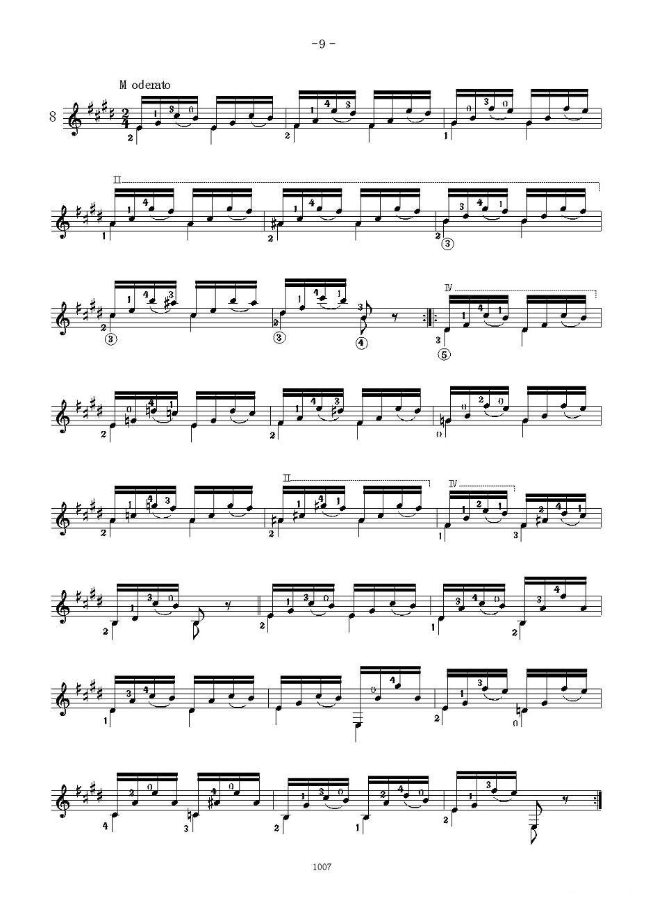 卡尔卡席25首练习曲之6——10吉他谱（图4）