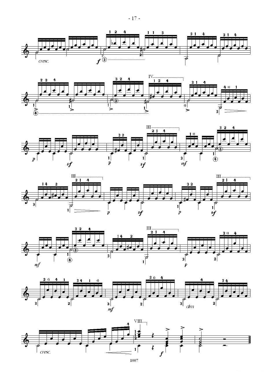 卡尔卡席25首练习曲之11——15吉他谱（图7）