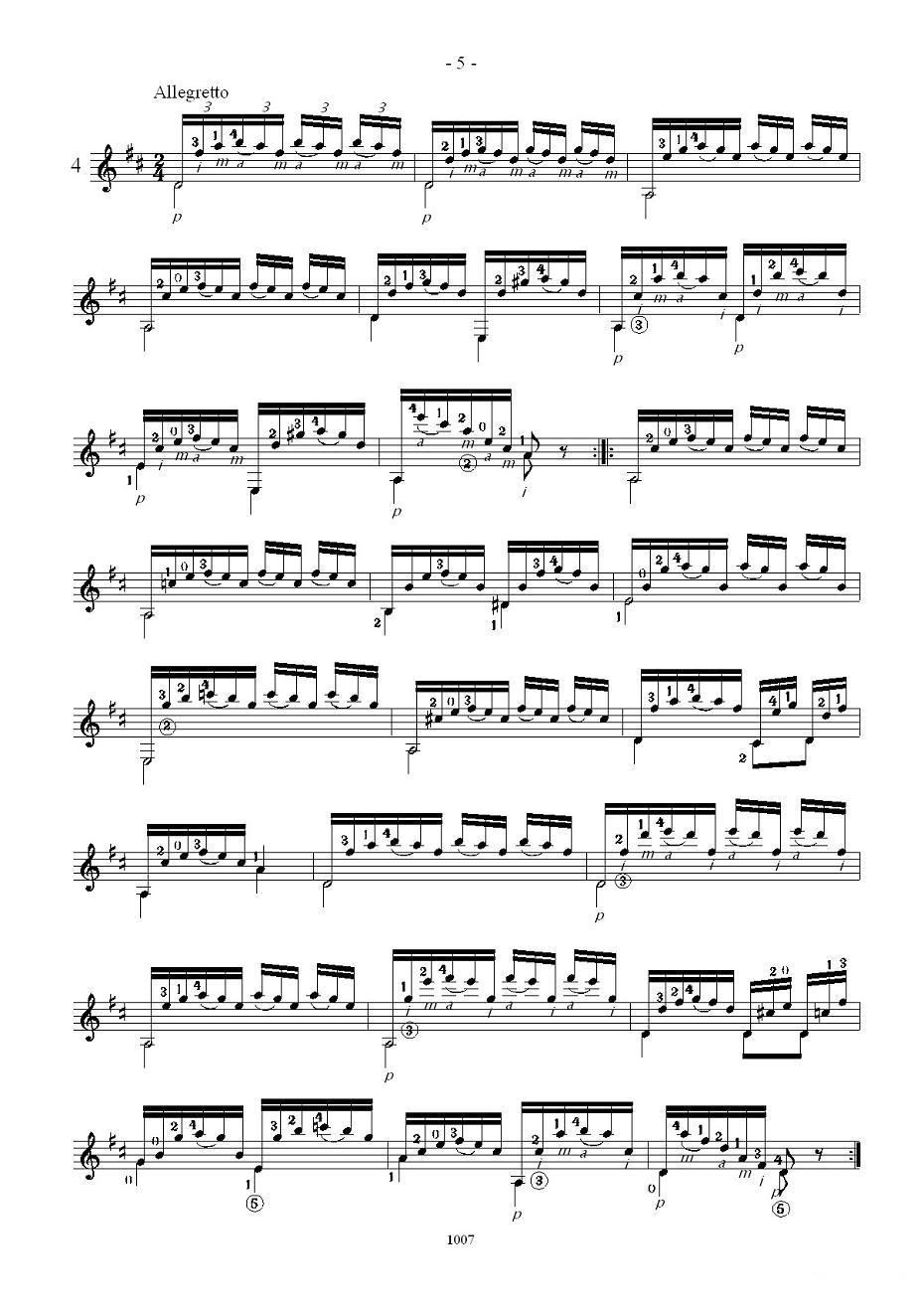 卡尔卡席25首练习曲之1——5吉他谱（图5）