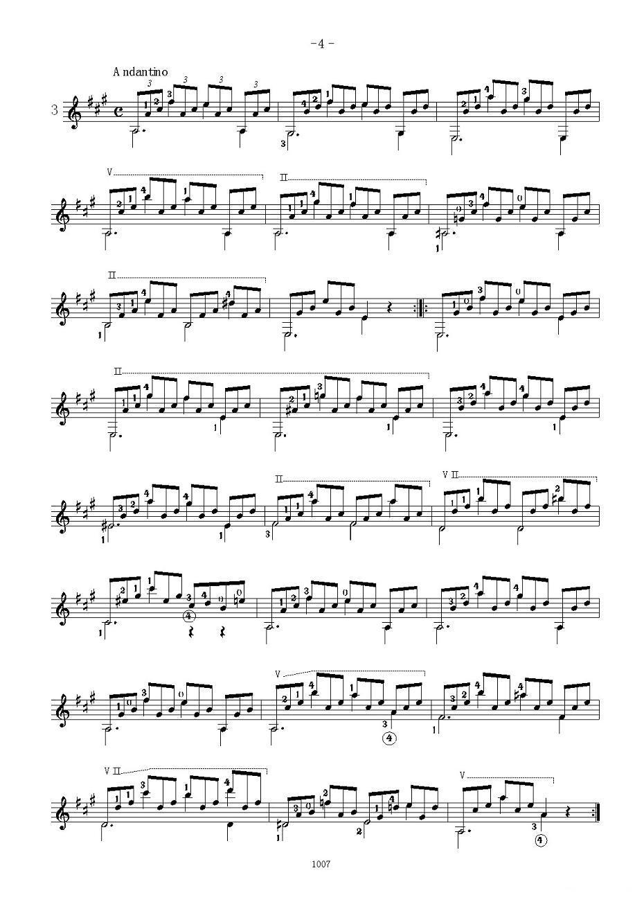 卡尔卡席25首练习曲之1——5吉他谱（图4）