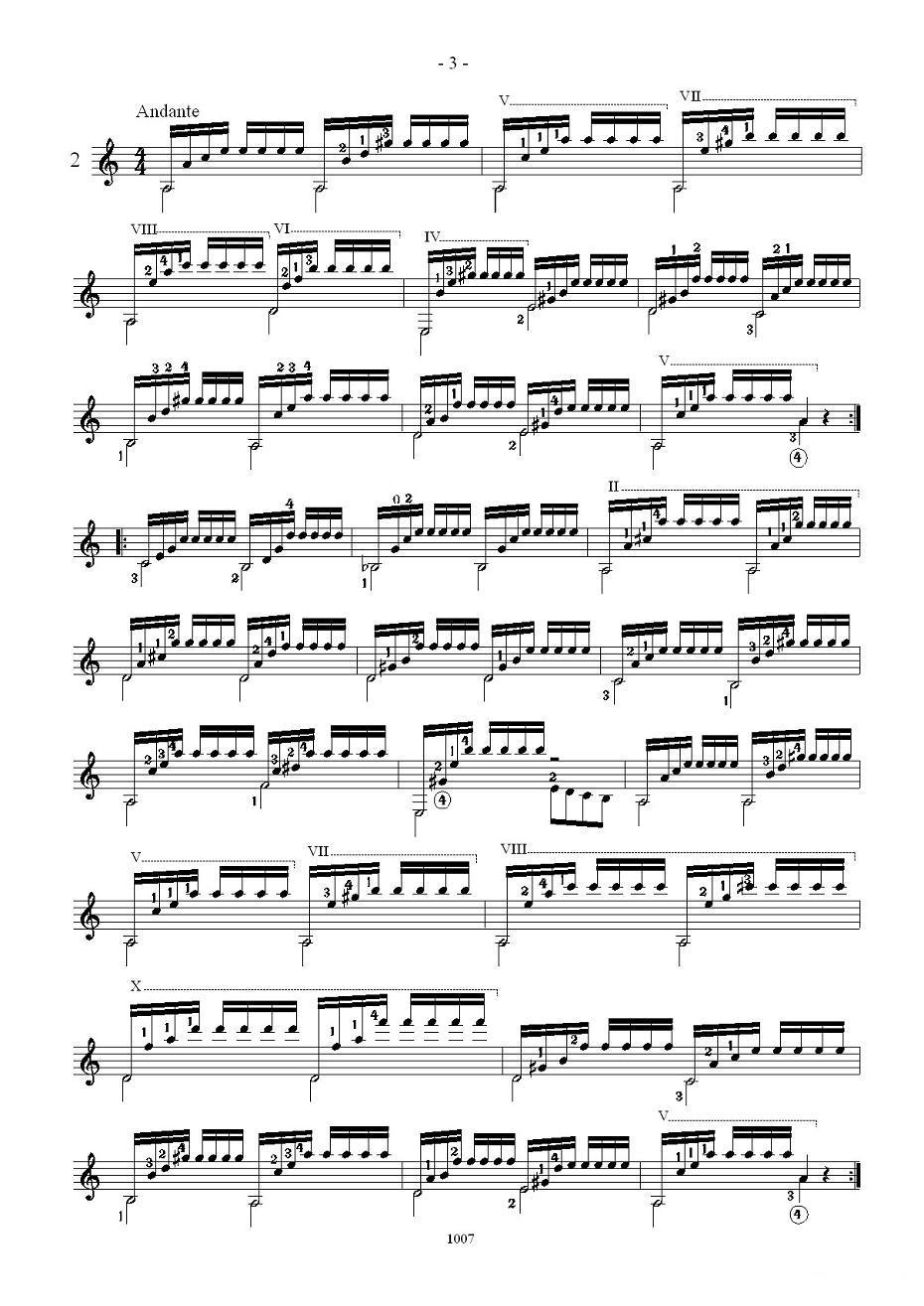 卡尔卡席25首练习曲之1——5吉他谱（图3）