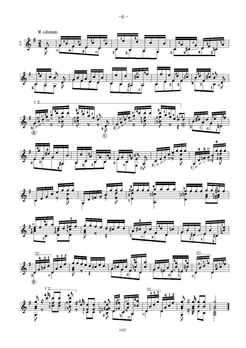 卡尔卡席25首练习曲之1——5吉他谱（图6）