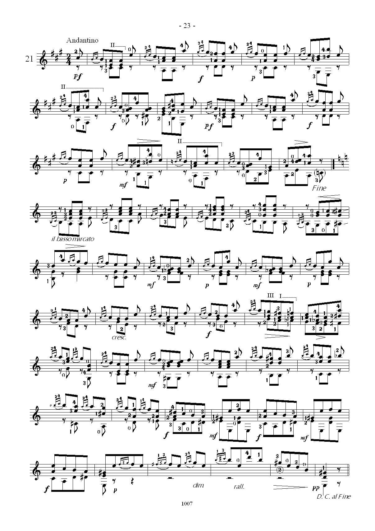 卡尔卡席25首练习曲之21——25吉他谱（图2）