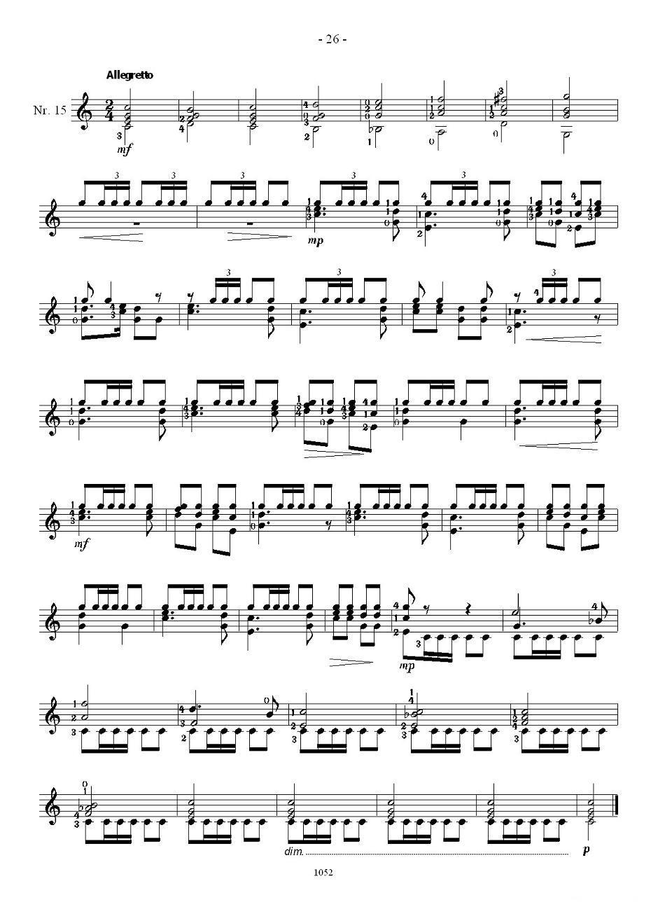 索尔·克斯特26首练习曲之11——15吉他谱（图12）