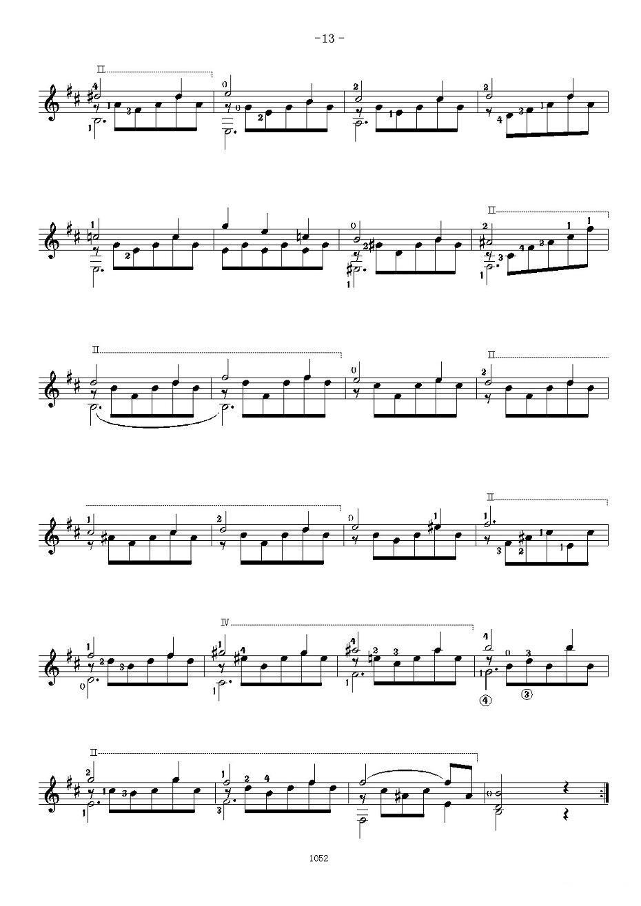 索尔·克斯特26首练习曲之6——10吉他谱（图7）